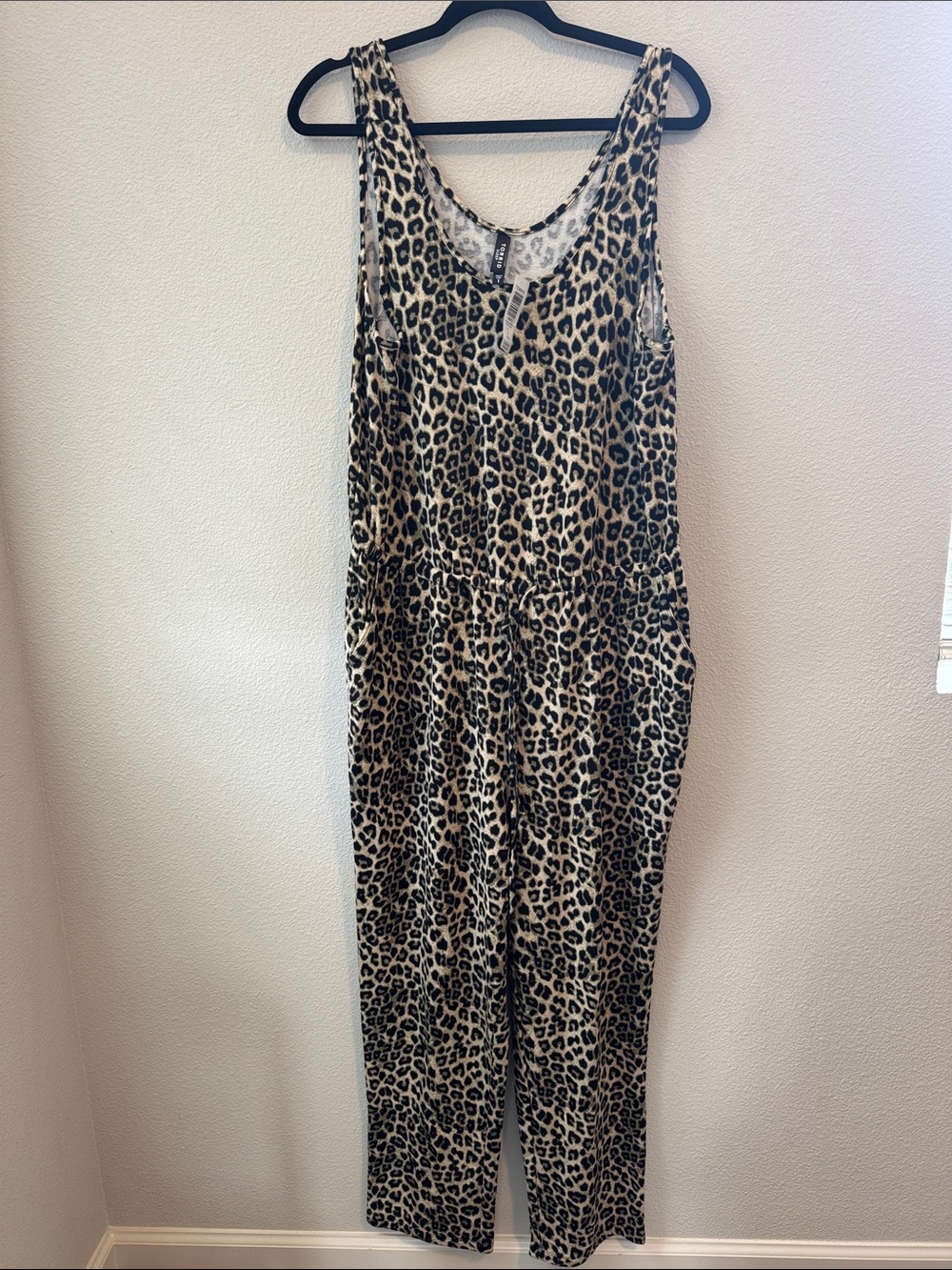 torrid Leopard Print Sleeveless Jumpsuit in Tan and Black